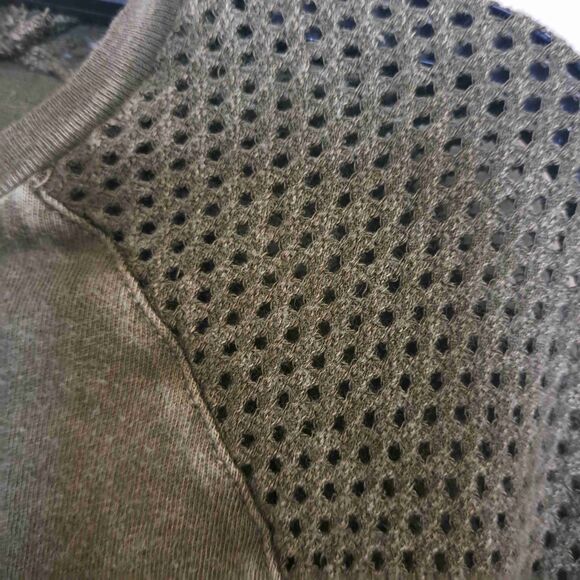 Project Social T Gray Mesh Shoulder Rounded Neckline Top - Picture 5 of 6